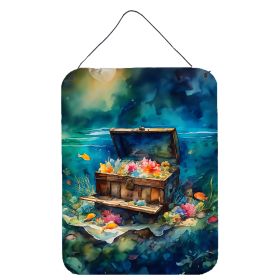 NEW Treasure Chest Wall or Door Hanging Prints Aluminum Metal Sign Kitchen Wall Bar Bathroom Plaque Home Decor Front Door Plaque, 12x16, Multicolor (Default: Default)