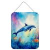 NEW Dolphin Wall or Door Hanging Prints Aluminum Metal Sign Kitchen Wall Bar Bathroom Plaque Home Decor Front Door Plaque, 12x16, Multicolor