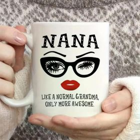 11oz Fun coffee mug, Grandma's water mug, Summer/Winter Drink Set, Home decor, office supplies, Room decor, Party (Color: White)