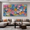 Handmade Oil Painting Color Flower Oil Painting on Canvas Original Girls Room Decor Living room Wall Decor Textured Wall Art Custom Abstract Floral Pa