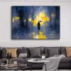 Hand Painted Oil Painting Original Landscape Oil Painting On Canvas Abstract Portrait Painting Living Room Wall Decor Custom Blue Scenery Painting Mod