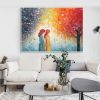 Hand Painted Oil Painting Original Forest Oil Painting On Canvas Large Wall Art Abstract Orange Tree Landscape Art Custom Painting Living Room Decor