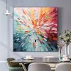 Hand Painted Oil Painting Original Colorful Oil Painting on Canvas Modern Textured Wall Art Abstract Leaves Art Decor Custom Gift Painting Living room