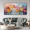 Hand Painted Oil Painting Abstract Flower oil Painting On Canvas Boho Wall Decor Original Floral Painting Large Textured Wall Art Custom Living room H