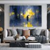 Hand Painted Oil Painting Original Landscape Oil Painting On Canvas Abstract Portrait Painting Living Room Wall Decor Custom Blue Scenery Painting Mod