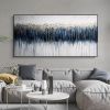 Hand Painted Oil Painting Abstract Blue White oil Painting On Canvas Modern Concise Painting Water Drop Wall Decor Large Wall Art Custom Living room H
