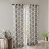 Fretwork Print Grommet Top Window Curtain Panel(Only 1 Pc Panel)
