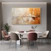 Hand Painted Oil Painting Abstract Original Oil Painting On Canvas Custom Orange Gradient Painting Living room Wall Decor Modern White Painting