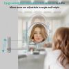 8-inch Wall Mounted Makeup Vanity Mirror, Height Adjustable, 1X / 10X Magnification Mirror, 360Â° Swivel with Extension Arm
