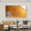 Hand Painted Oil Painting Minimalist Gold Circle Painting on Canvas Large Wall Art Original Abstract Art Golden Oil Painting Custom Painting Living Ro