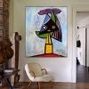 Handmade Oil Painting Picasso Style Oil Painting on Canvas Abstract Figurative Wall Art Original Handmade Artwork Home Office Decor Living Room Bedroo