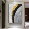 Handmade Oil Painting Abstract Black and Beige Oil Hand Painted Canvas Living Corridor living room bedroom luxurious decoration Frameless Only Canvas