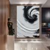Hand Painted Oil Painting Black White Wall Art Original Black White Minimalist Painting Large Black And White Painting Abstract Art Office Decor home