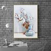 Hand Painted Oil Painting Abstract White Flowers Oil Painting Large Original Floral Canvas Wall Art Modern Living Room Flower Painting Bedroom Decor