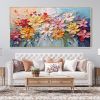 Hand Painted Oil Painting Abstract Flower oil Painting On Canvas Boho Wall Decor Original Floral Painting Large Textured Wall Art Custom Living room H