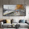 Hand Painted Oil Painting Paris Painting on Canvas Original Art Eiffel Tower Painting Large Wall Art Abstract Art Landscape Cityscape Painting Living