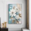 Hand Painted Oil Paintings Abstract White Flower Oil Painting On Canvas Large Wall Art Original Knife Floral Landscape Painting Custom Painting Living