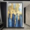 Handmade Oil Painting High Quality Gold Foil Texture Wall Decor Hand Painted Canvas living room bedroom luxurious decoration Frameless Only Canvas