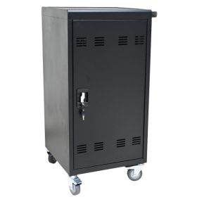 Mobile Charging Cart And Cabinet For Tablets Laptops 45-Device (Color: Black)